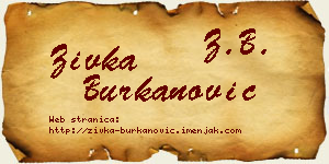 Živka Burkanović vizit kartica